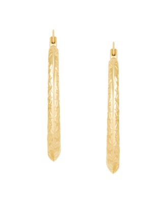 Polished Round Back to Back Hoop Earrings in 10K Yellow Gold