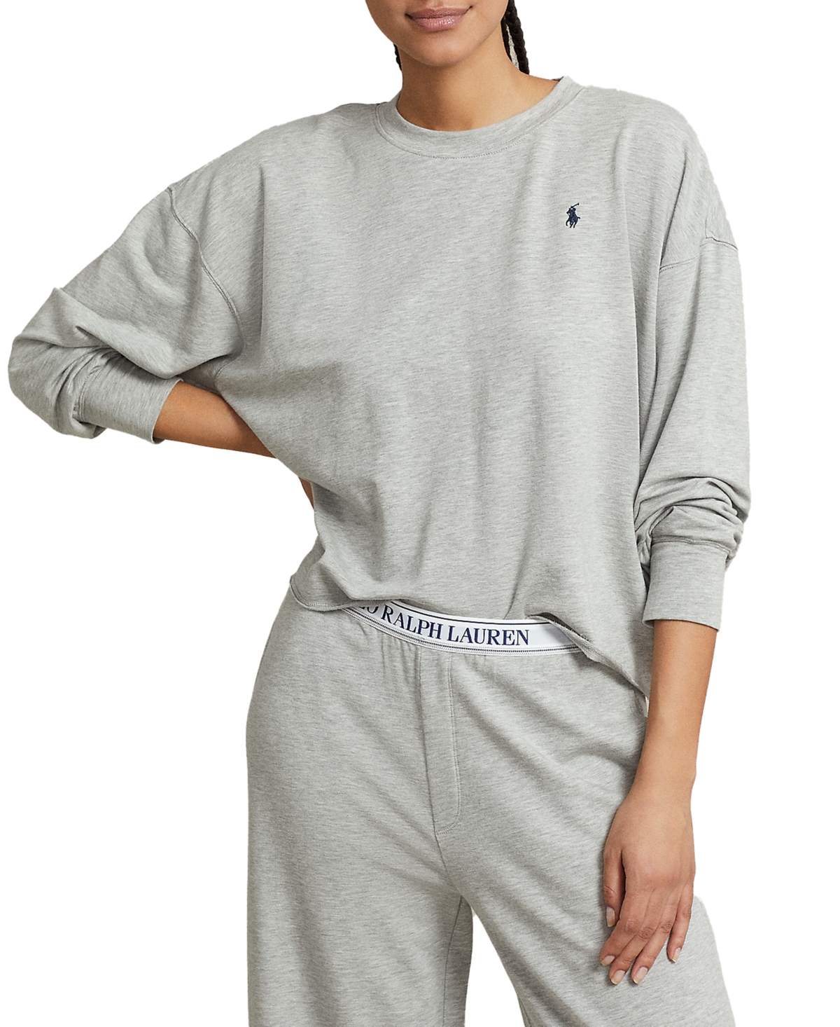 Polo Ralph Lauren Women's 2-Piece Crewneck Top and Pants Pajama Set