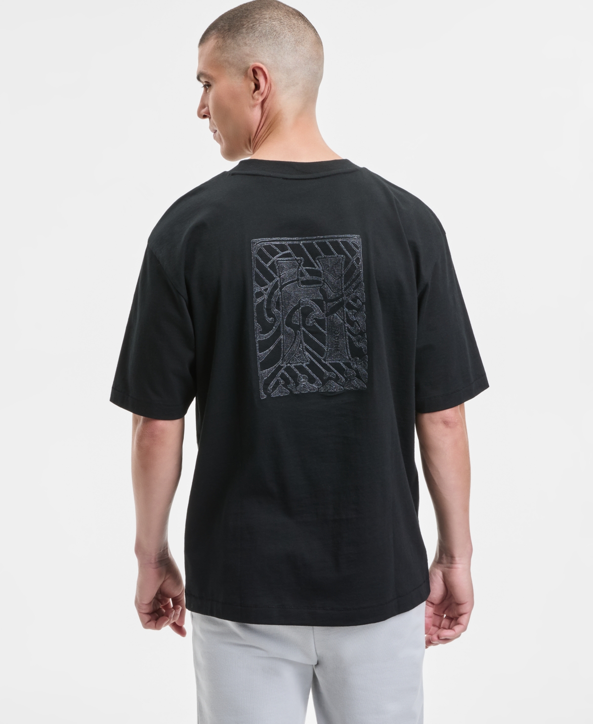 Hugo Boss Men's Dadsu Oversized Short-Sleeve Logo Graphic Crewneck T-Shirt