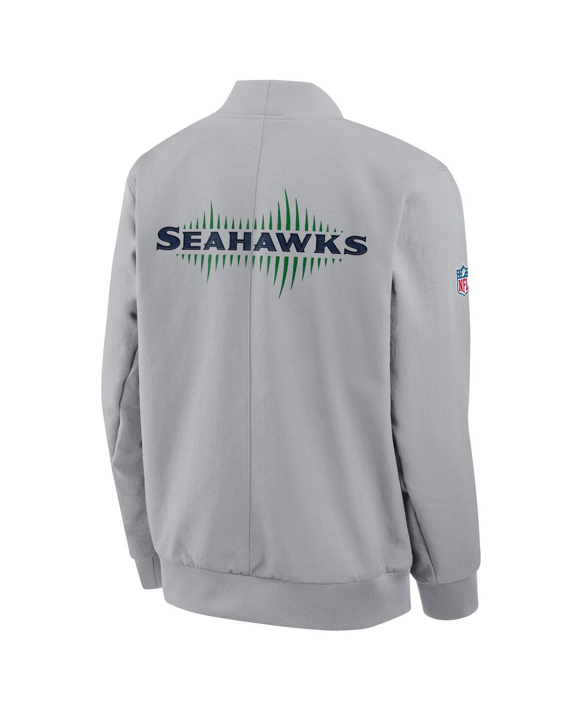 Nike Men's Wolf Gray Seattle Seahawks 2025 Rivalries Collection Sideline Full-zip Bomber Jacket In Gray
