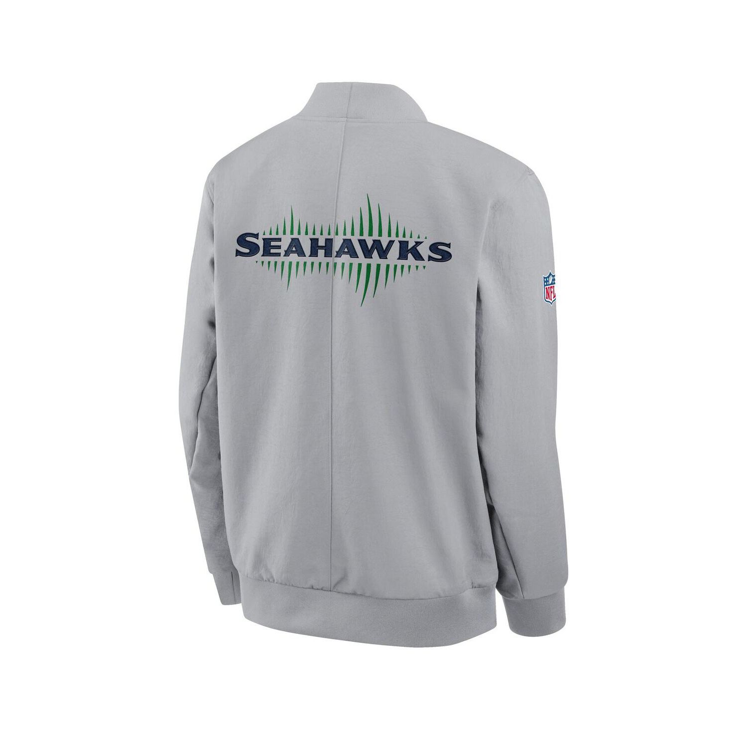 Men's Wolf Gray Seattle Seahawks 2025 Rivalries Collection Sideline Full-Zip Bomber Jacket