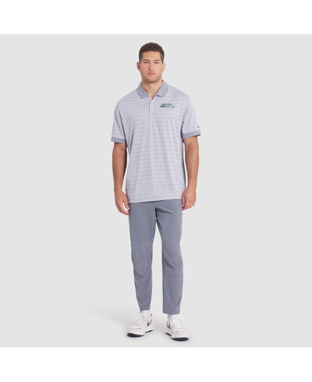 Nike Men's Wolf Gray Seattle Seahawks 2025 Rivalries Collection Sideline Victory Striped Dri-fit Polo Shi In Gray