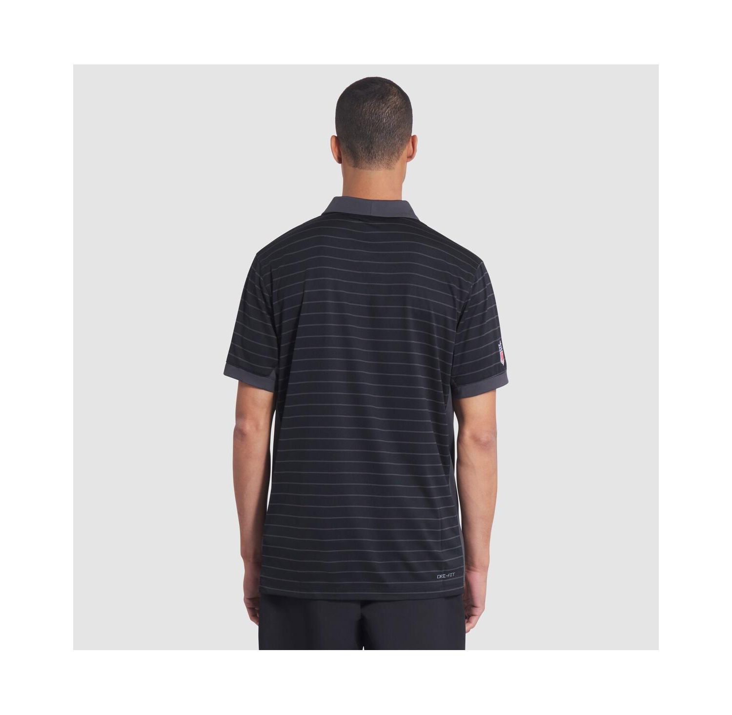 Men's Black San Francisco 49ers 2025 Rivalries Collection Sideline Victory Striped Dri-FIT Polo Shirt