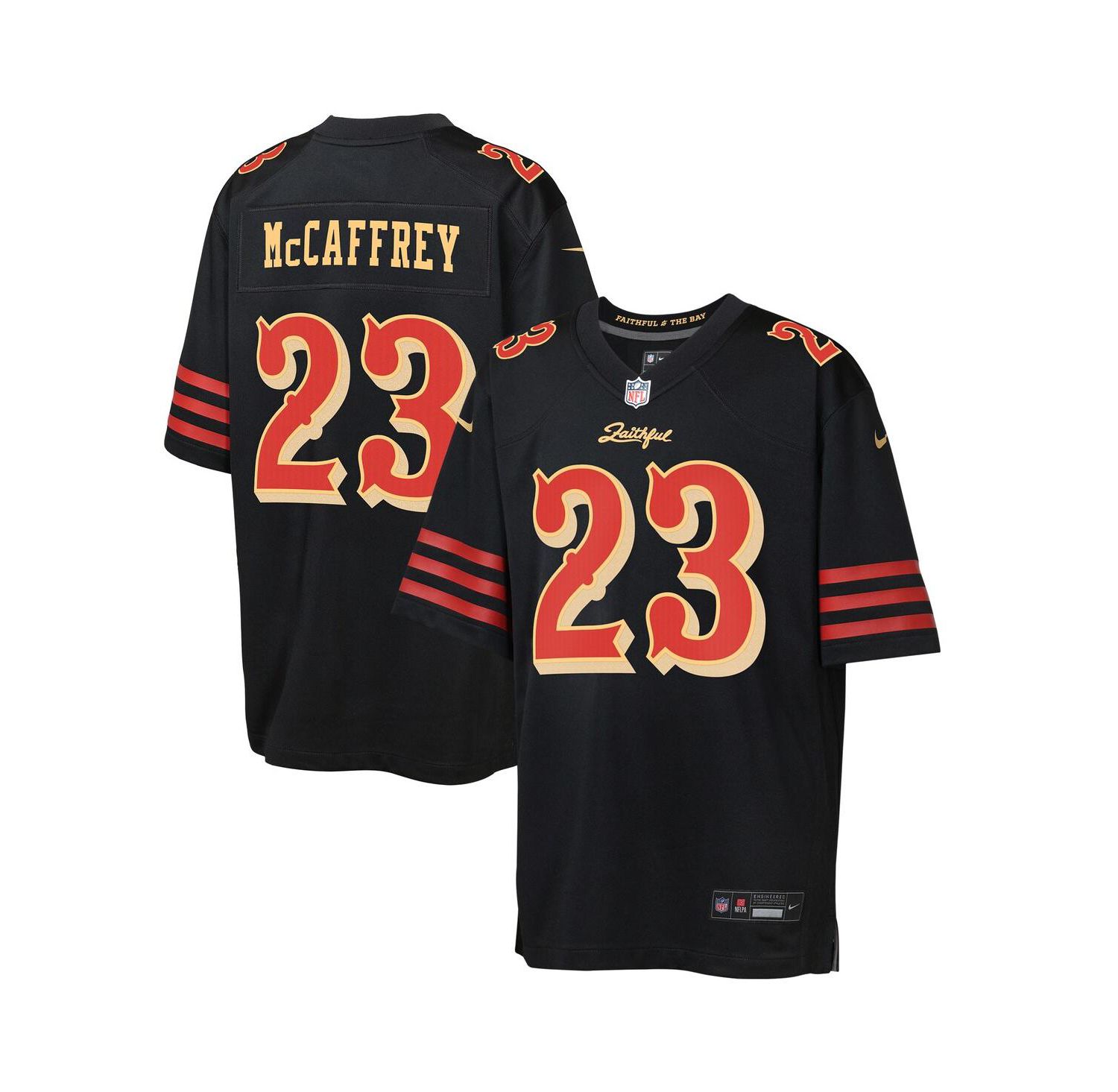 Big Boys and Girls Christian McCaffrey Black San Francisco 49ers 2025 Rivalries Collection Game Jersey