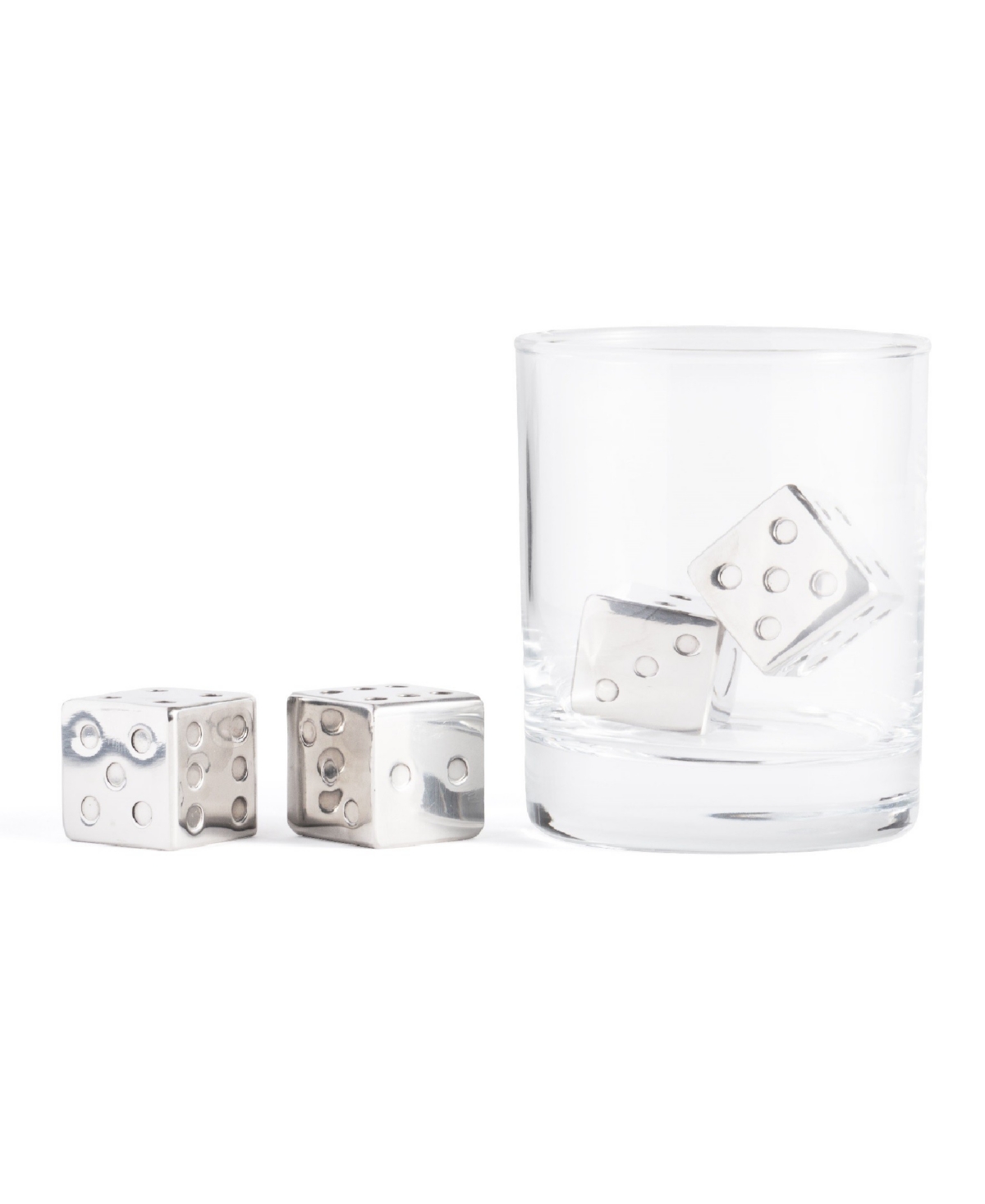 Outset Dice Whiskey Chillers, Set Of 4 In Silver