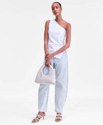 Women's One-Shoulder Asymmetrical Cotton Tank Top, Macy's Exclusive