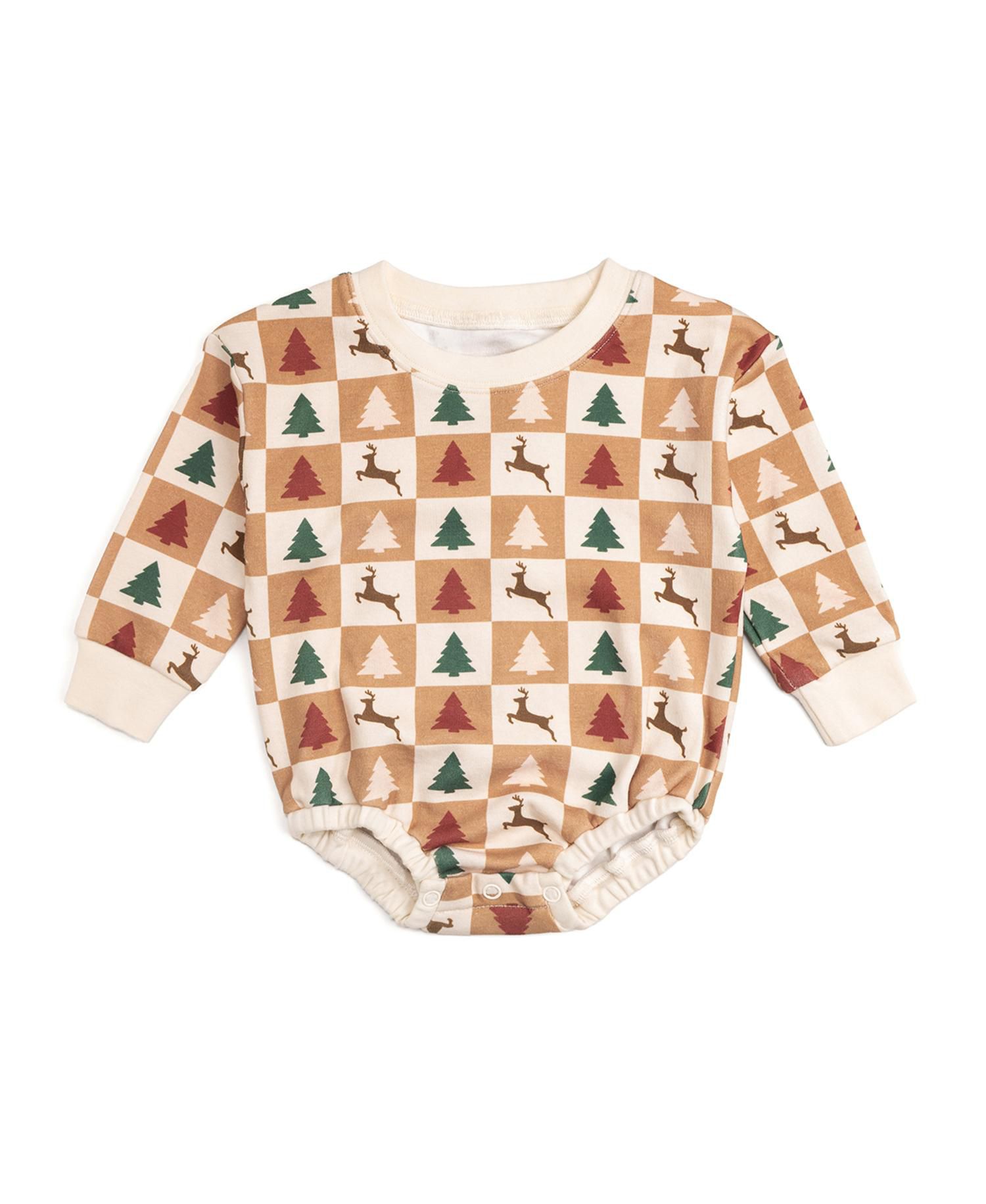 Baby Boys Cabin Christmas Long Sleeve Romper
