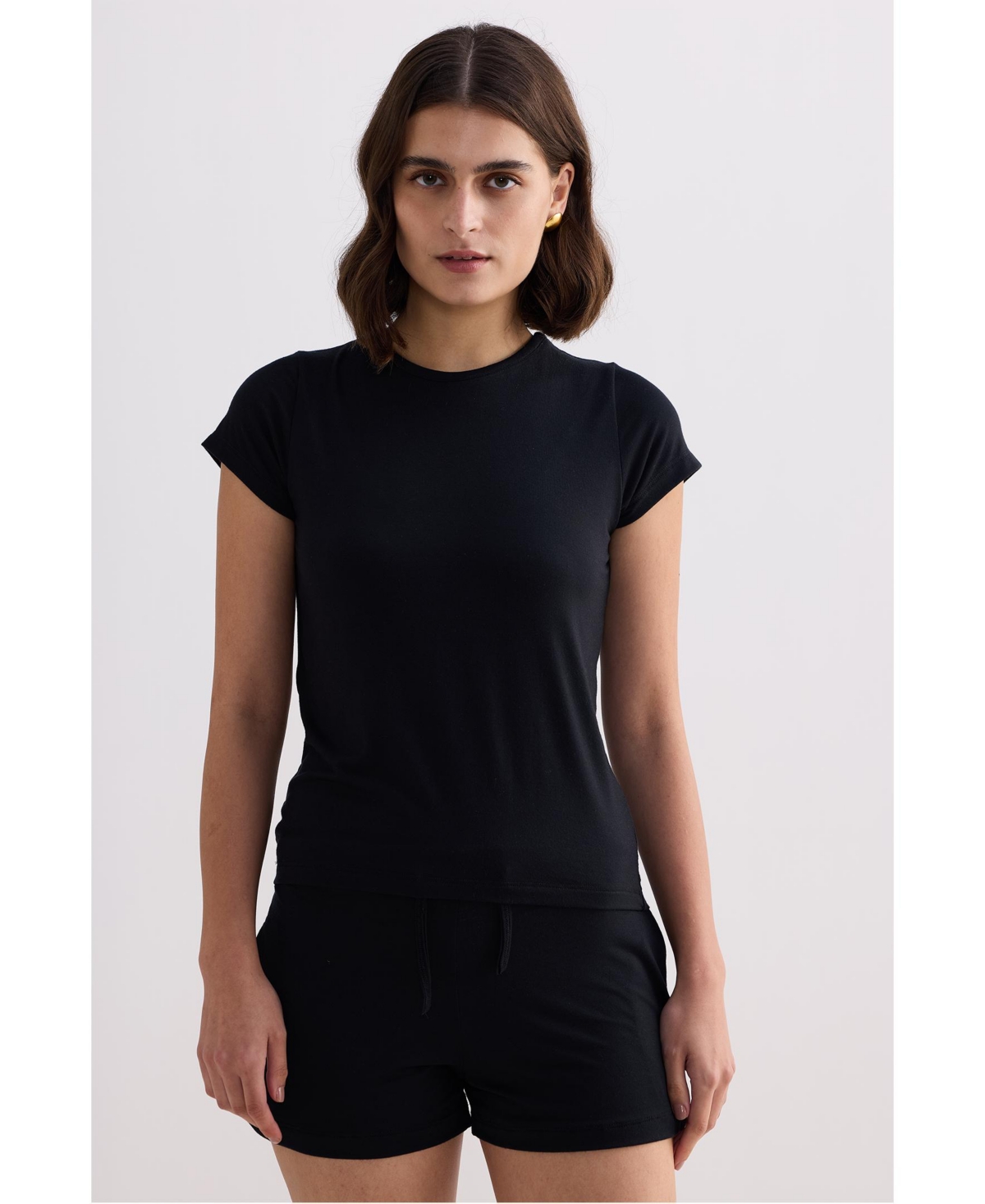 Reistor Women's Essential Short Sleeve Tee Set Black
