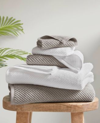 Diagonal Ribbed Cotton 4-Pc. Hand Towel Set