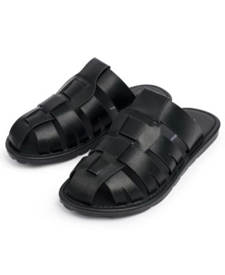 Men's Marlin Fisherman Slide Sandals Faux Leather Dressy Sandals