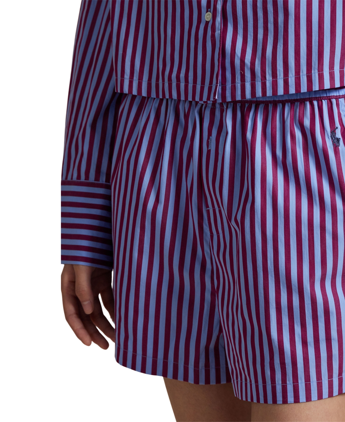 Polo Ralph Lauren Women's 2-piece Cropped Shirt And Boxer Shorts Pajama Set In Purple