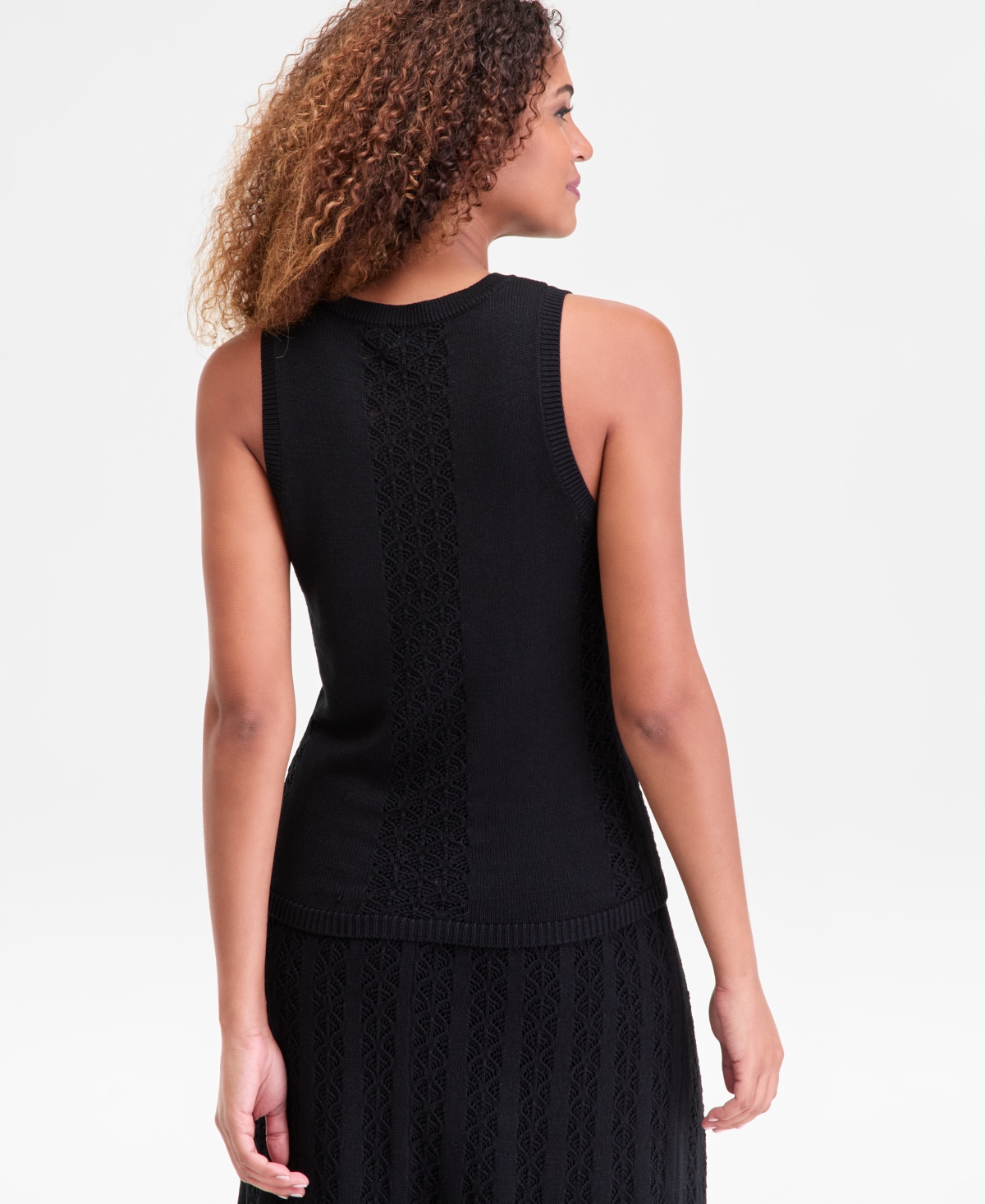 I.n.c. International Concepts Women's Crochet-Panel Sweater Vest, Macy's Exclusive
