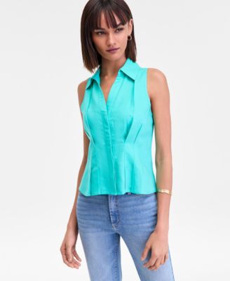 Woman's Collared Button-Front Top, Macy's Exclusive 