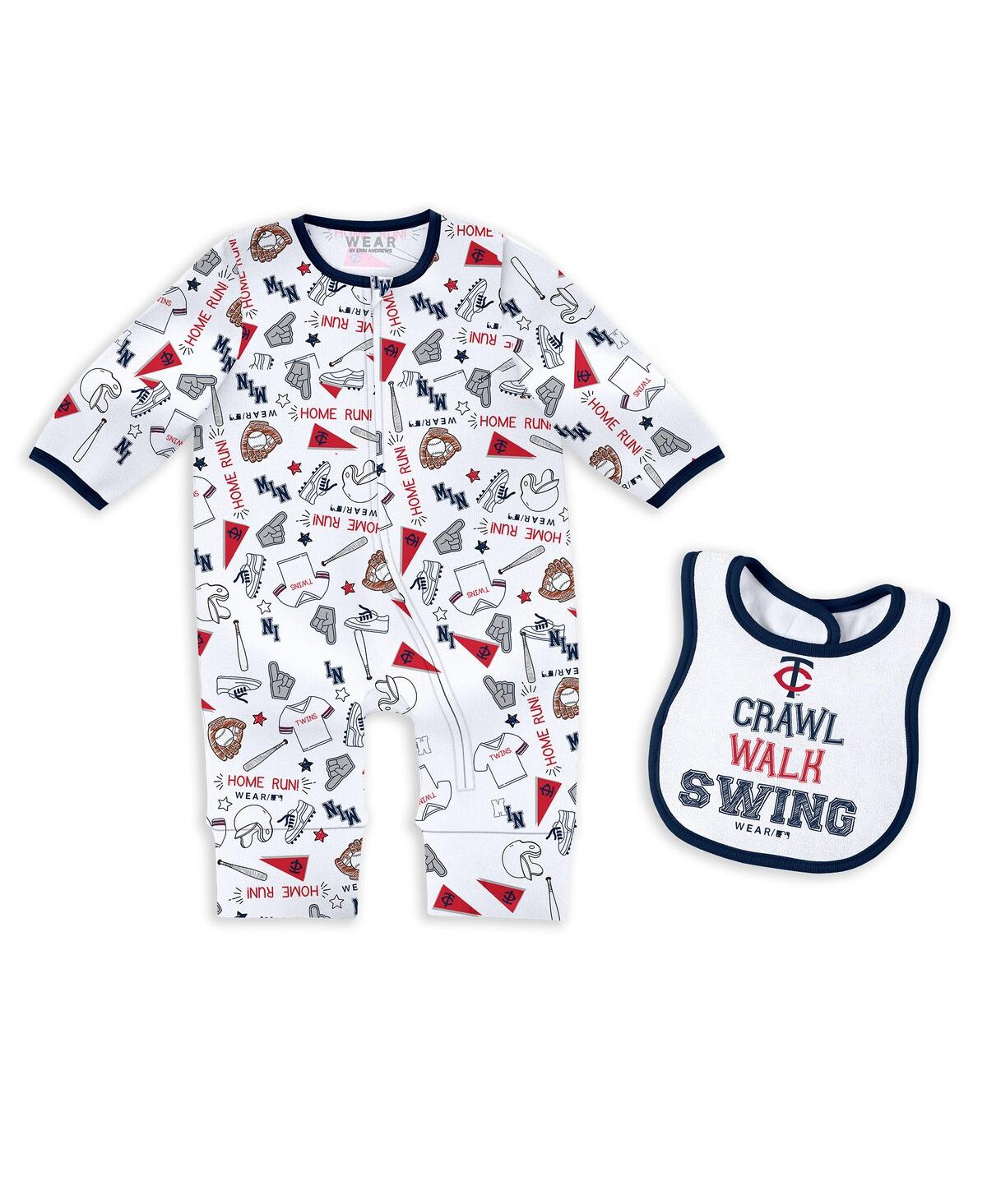 Wear By Erin Andrews Baby Boys And Girls Minnesota Twins Sleep Play Set In White