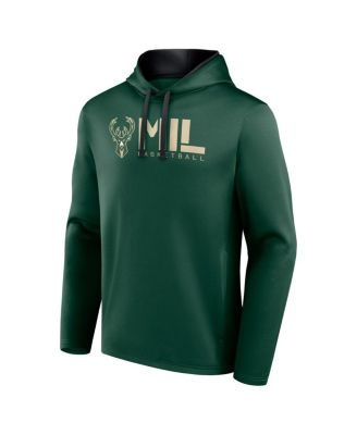 Men's Hunter Green Milwaukee Bucks Head Start Pullover Hoodie
