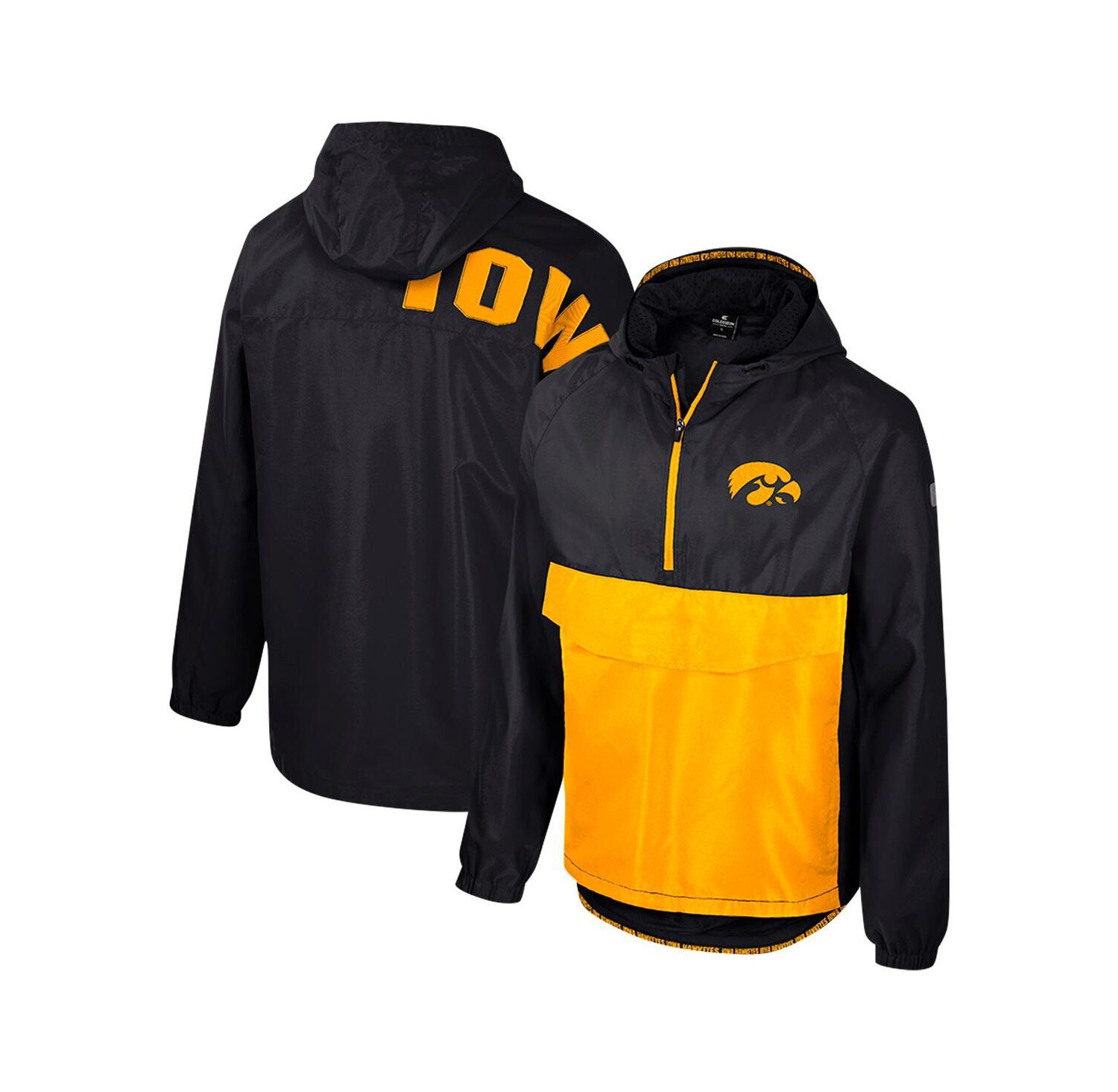 Men's Black Iowa Hawkeyes Reloaded Anorak Half-Zip Jacket