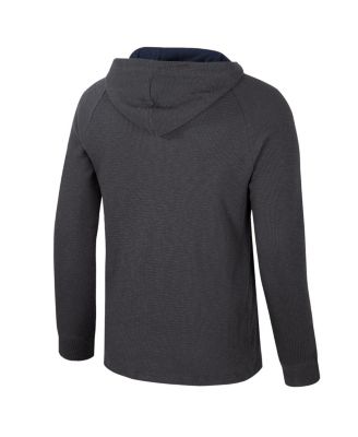 Men's Charcoal Auburn Tigers Dujour Raglan Long Sleeve Henley Hoodie T-Shirt