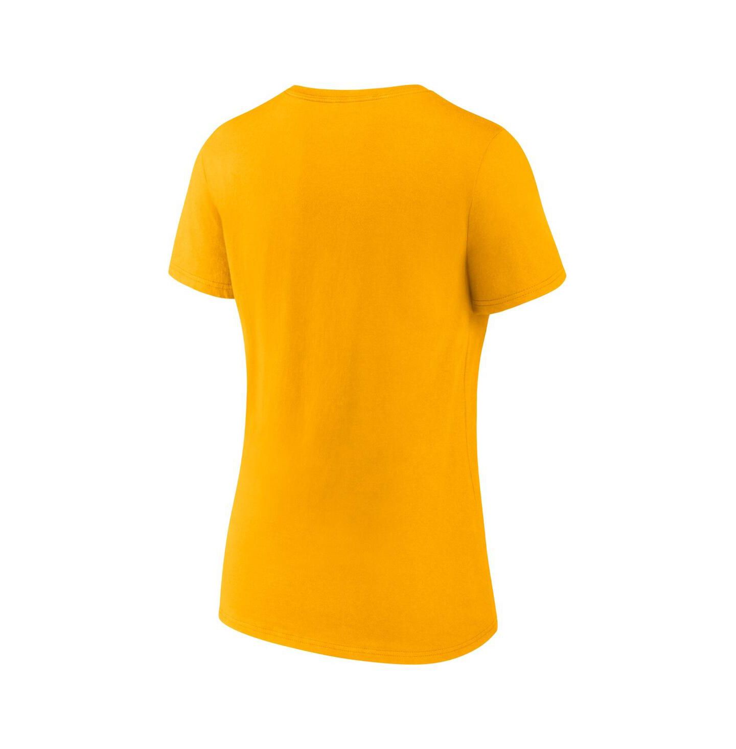 Женская футболка Logo Athletic Gold Los Angeles Lakers Unrivaled V-Neck — фото 3