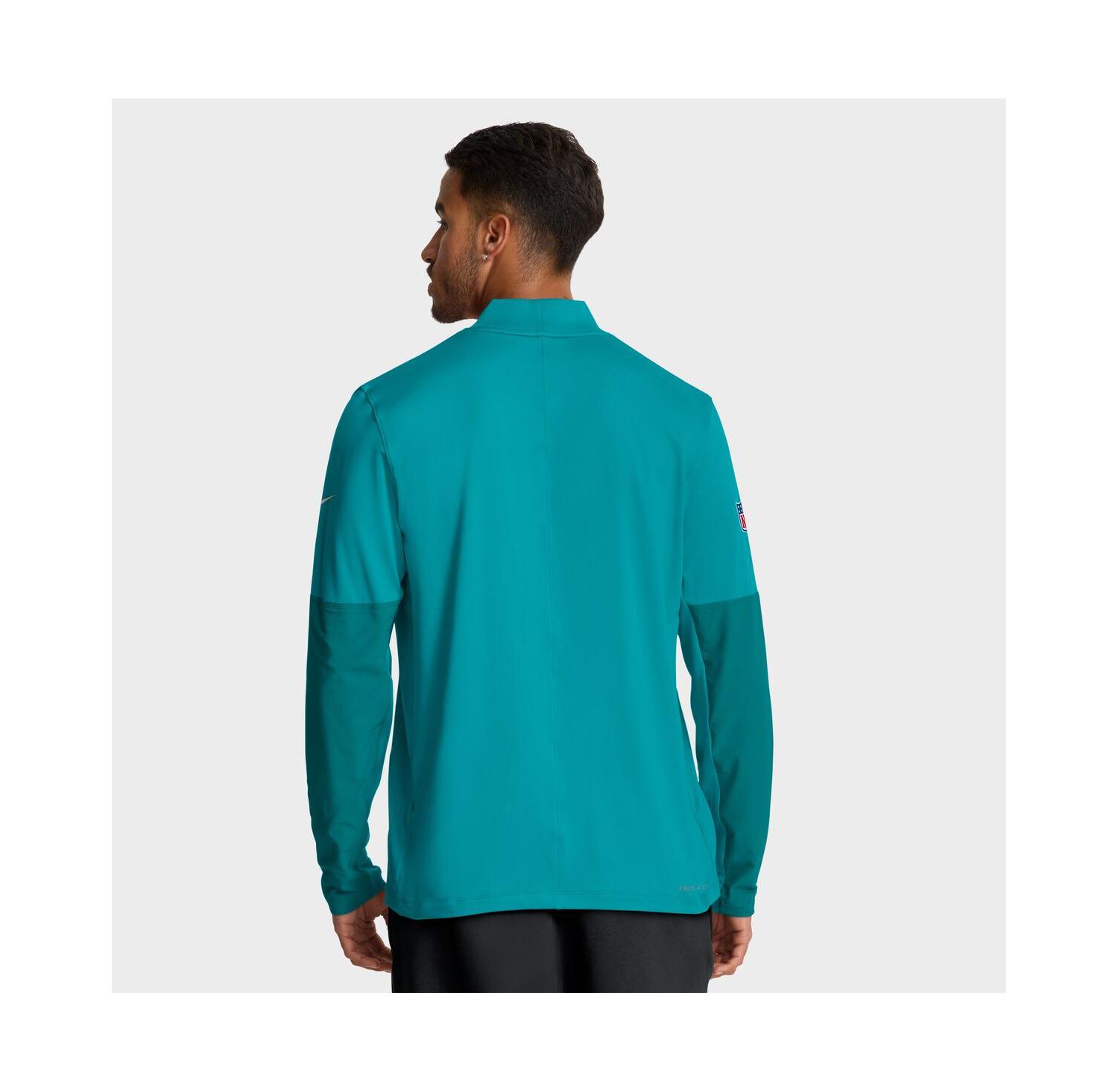 Men's Aqua Miami Dolphins Sideline Dri-FIT Half-Zip Pullover