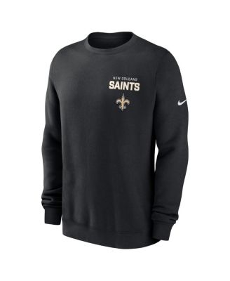 Men's Black New Orleans Saints Primetime Club Fleece Pullover Sweatshirt