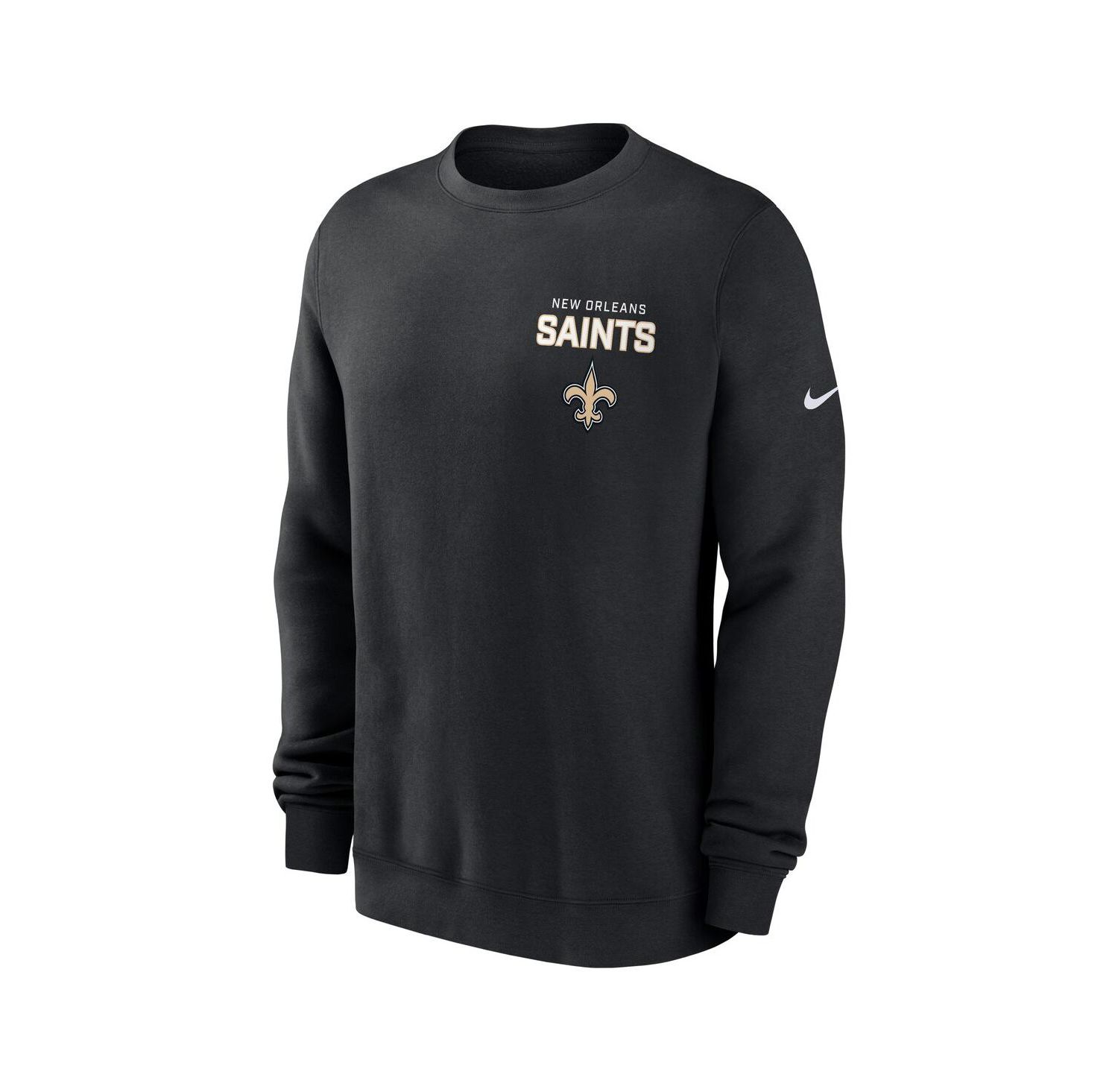 Men's Black New Orleans Saints Primetime Club Fleece Pullover Sweatshirt