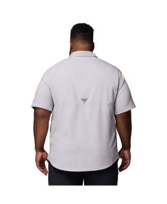 Men's Gray LSU Tigers Big Tall Tamiami Omni-Shade Button-Down Shirt