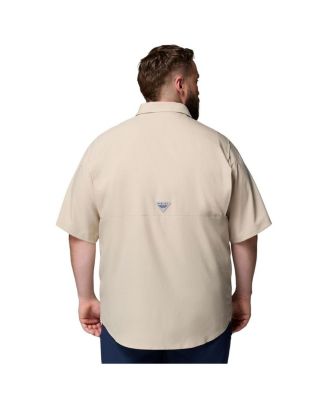 Men's Tan Texas Longhorns Big Tall Collegiate Tamiami Omni-Shade Full-Button Shirt