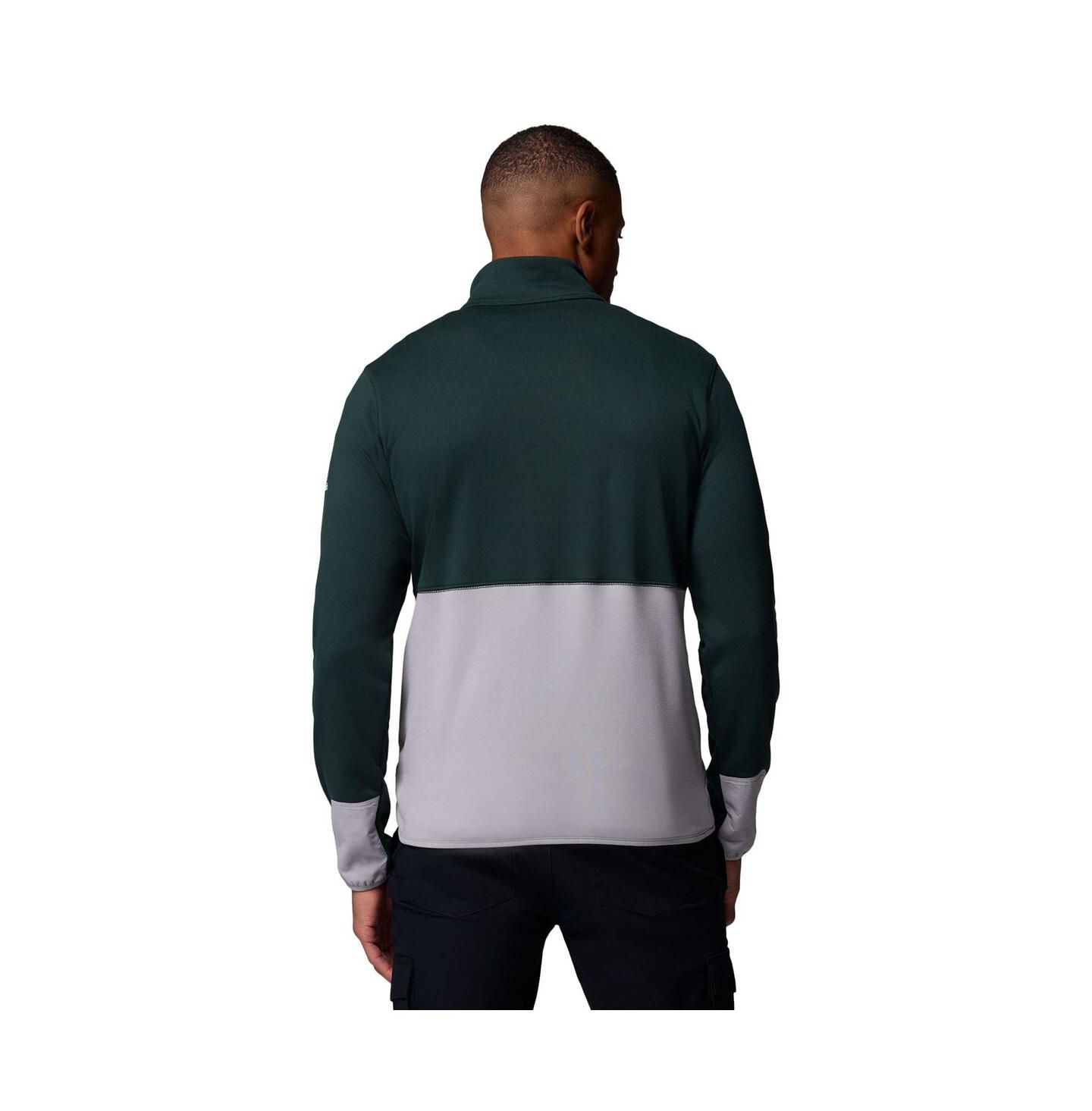 Мужская толстовка Columbia Green/Gray Michigan State Spartans Hike Omni-Wick Half-Zip Pullover — фото 2