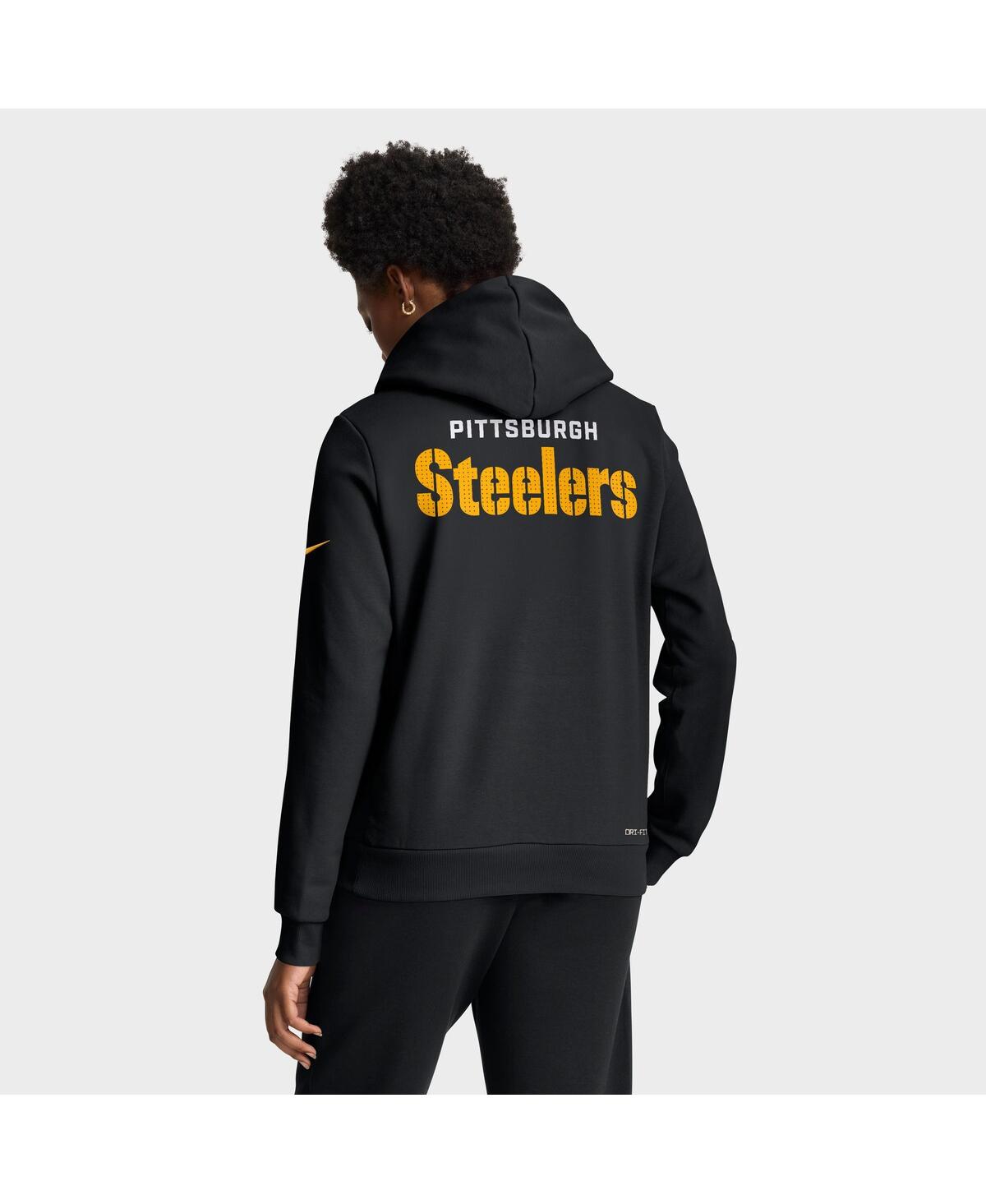 Nike Women's Black Pittsburgh Steelers Sideline Standard Issueâ Initial Homeâ Dri-fit Hoodie In Black
