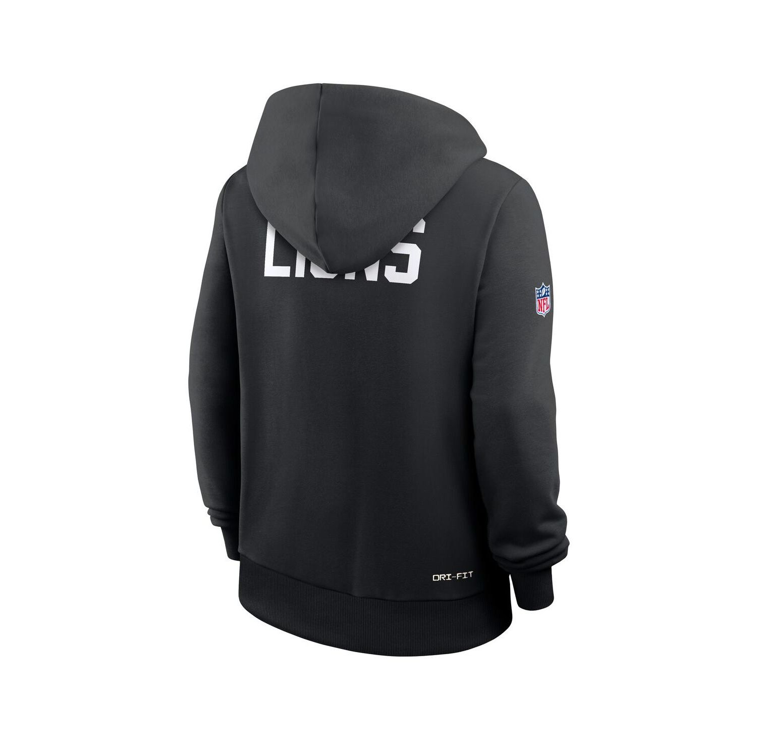 Women's Black Detroit Lions Throwback Sideline Standard Issue Dri-FIT Hoodie