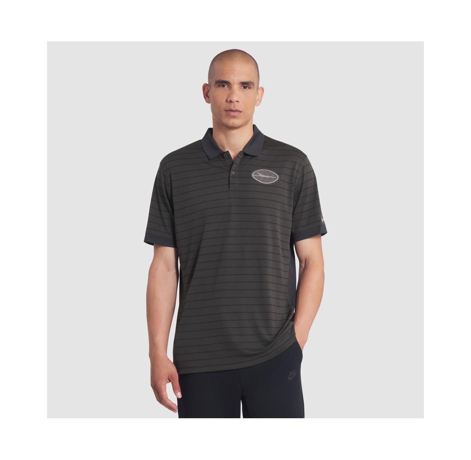 Men's Gotham Green New York Jets 2025 Rivalries Collection Sideline Victory Striped Dri-FIT Polo Shirt