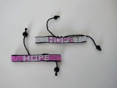 Breast Cancer Awareness Bracelet – White with Pink HOPE