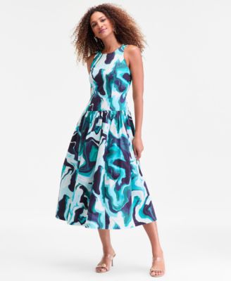 Women's Printed Sleeveless Flared Maxi Dress, Macy's Exclusive