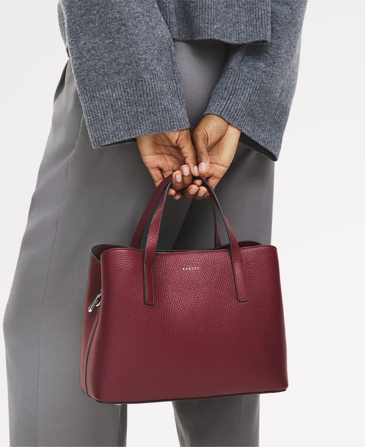 Radley London Dukes Place Small Ziptop Grab Satchel Bag In Burgundy