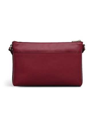 Pockets Small Smooth Leather Ziptop Crossbody Bag