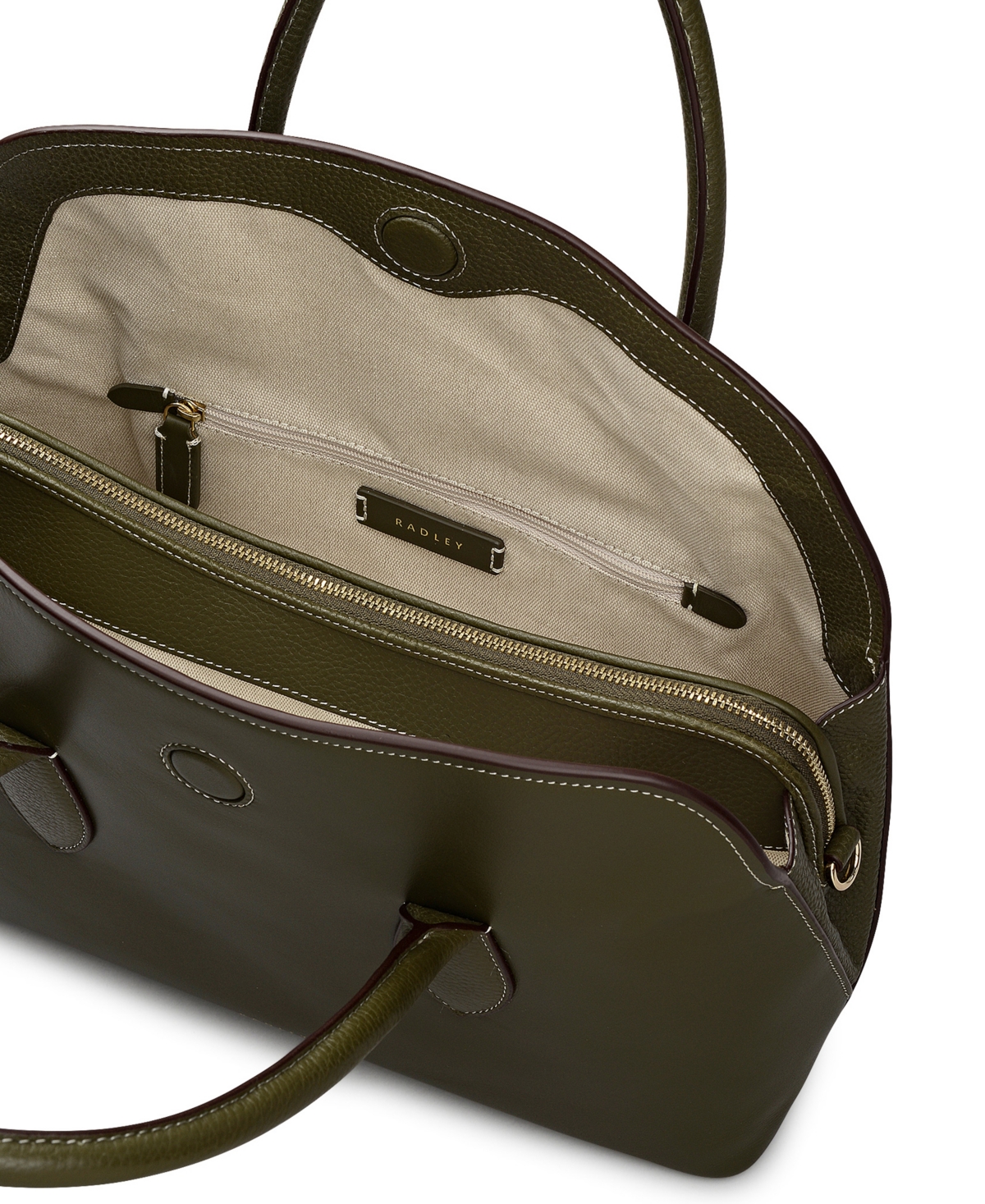 Radley London Liverpool Gardens Large Ziptop Grab Satchel Bag In Green