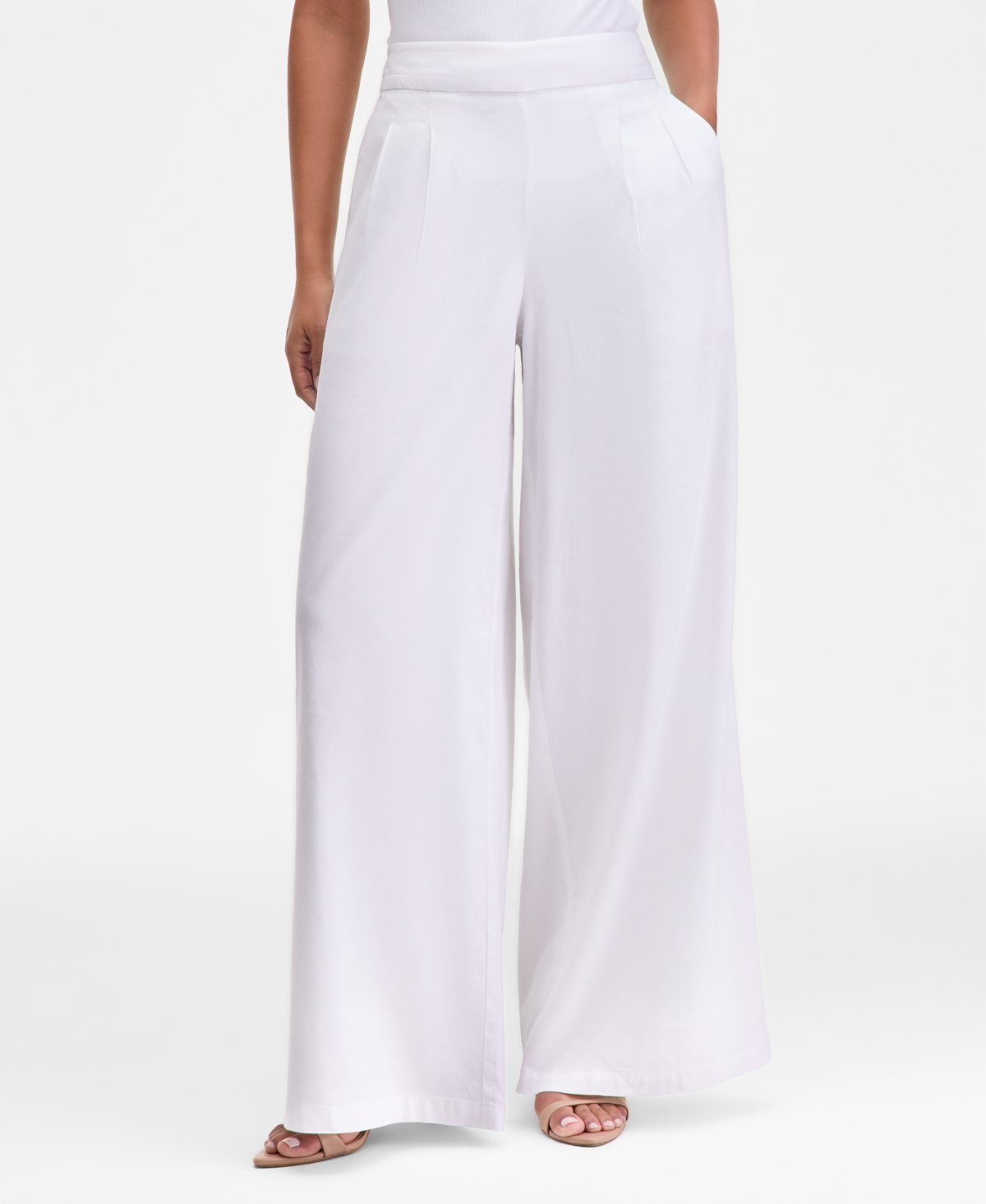 I.n.c. International Concepts Women's High-Rise Pleated Pull-On Wide-Leg Pants, Macy's Exclusive