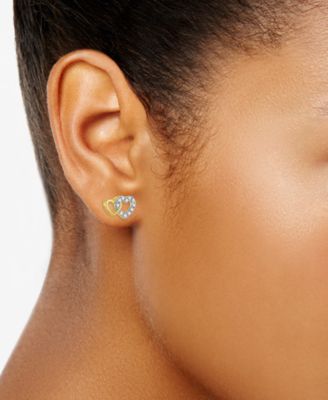 2-Pc. Diamond Pendant Necklace and Earrings Set (1/6 ct. t.w.) in 14k Yellow Gold Over Sterling Silver