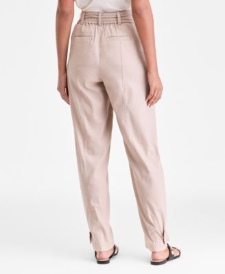Women's High-Rise Belted Tapered Pants, Macy's Exclusive