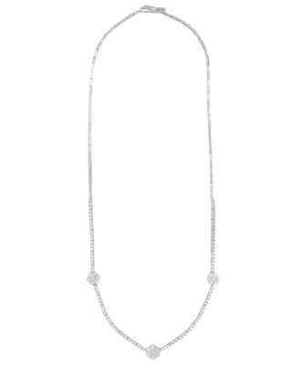 Diamond Tennis Flower Necklace (2-1/2 ct. t.w.) in 14K White Gold, Macy's Exclusive