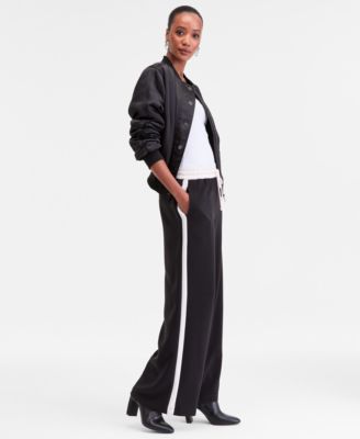 Women's Side-Stripe Drawstring Wide-Leg Pants, Macy's Exclusive
