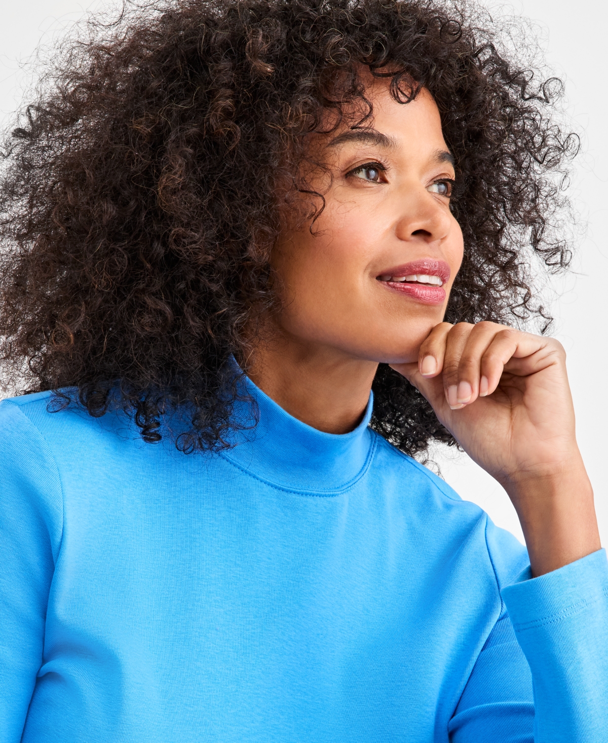 Style & Co Petite Mock-Neck Cotton Long-Sleeve T-Shirt, Created for Macy's