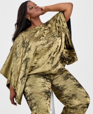 Plus Size Dolman-Sleeve Top & Wide-Leg Pants