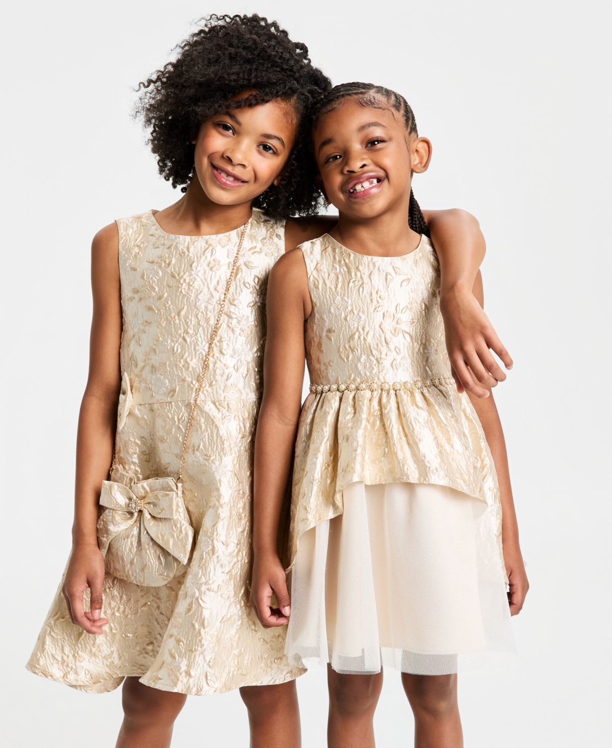 Rare Editions Girls 7-16 2-Piece Sleeveless Brocade Dress and Side Bag Set