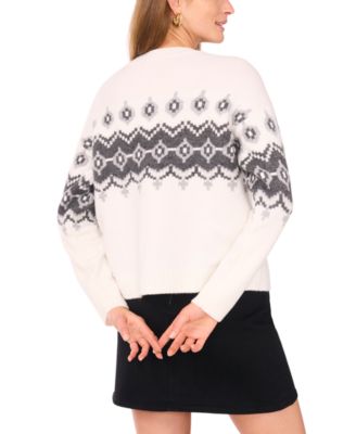 Women's Crewneck Fair Isle Long-Sleeve Sweater