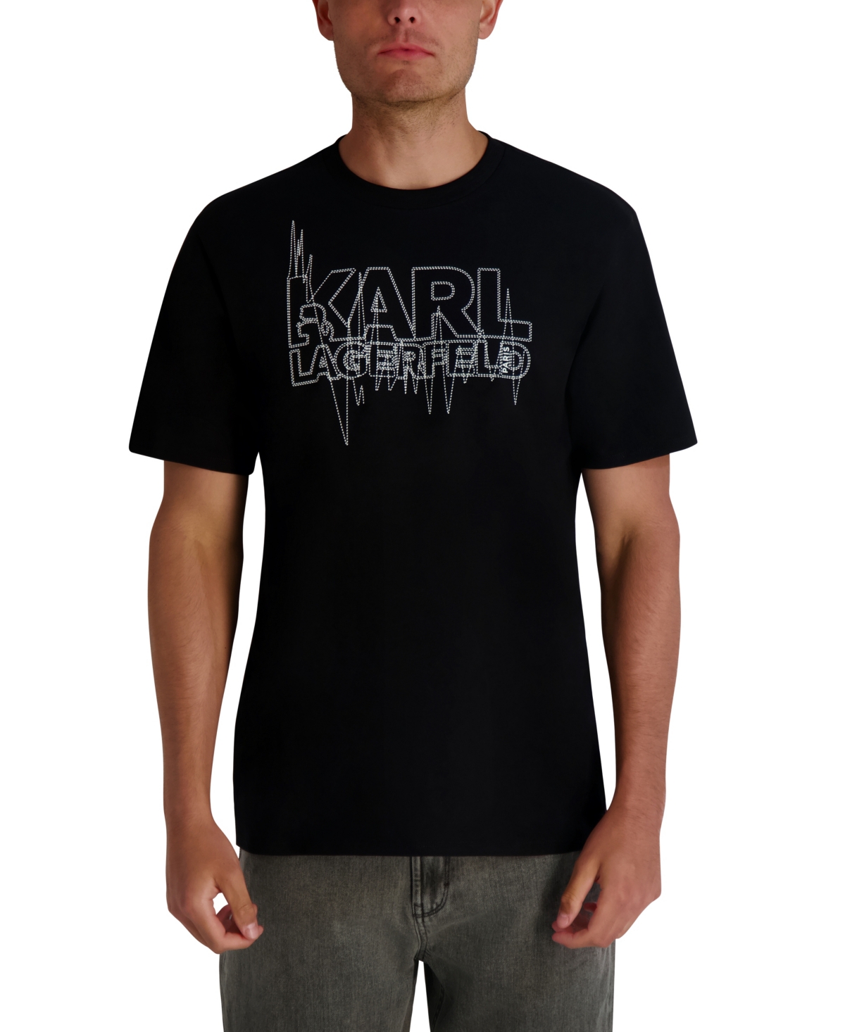 Karl Lagerfeld Paris Men's All-Over Stitch T-Shirt