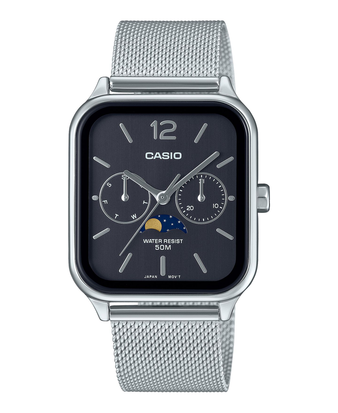 Мужские часы Casio Silver-Tone Stainless Steel Watch, 34mm — фото 1