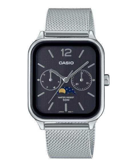 Мужские часы Casio Silver-Tone Stainless Steel Watch, 34mm