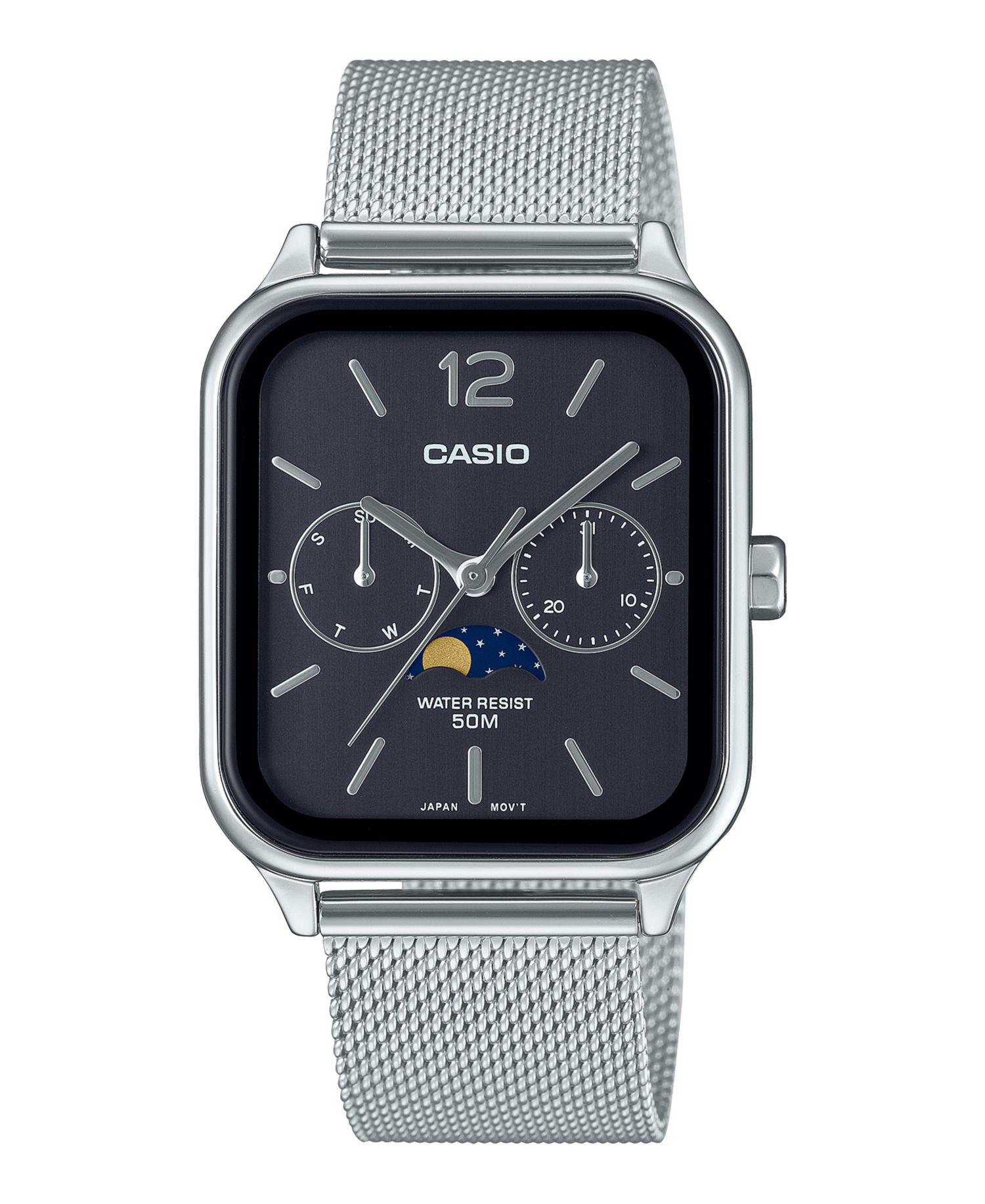 Men's Silver-Tone Stainless Steel Watch, 34mm