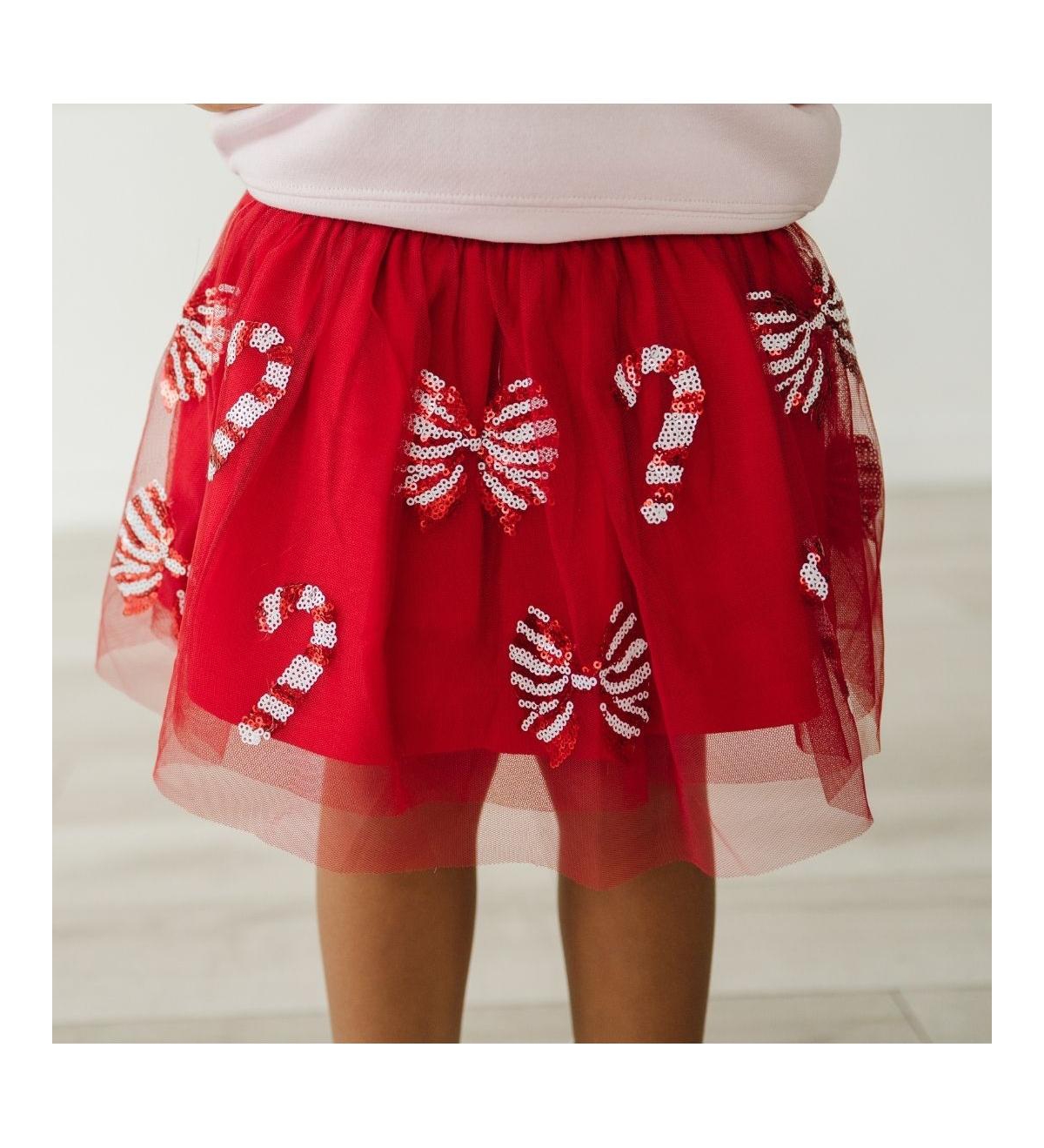 Sweet Wink Baby Girls Candy Cane Coquette Sequin Christmas Tutu Skirt